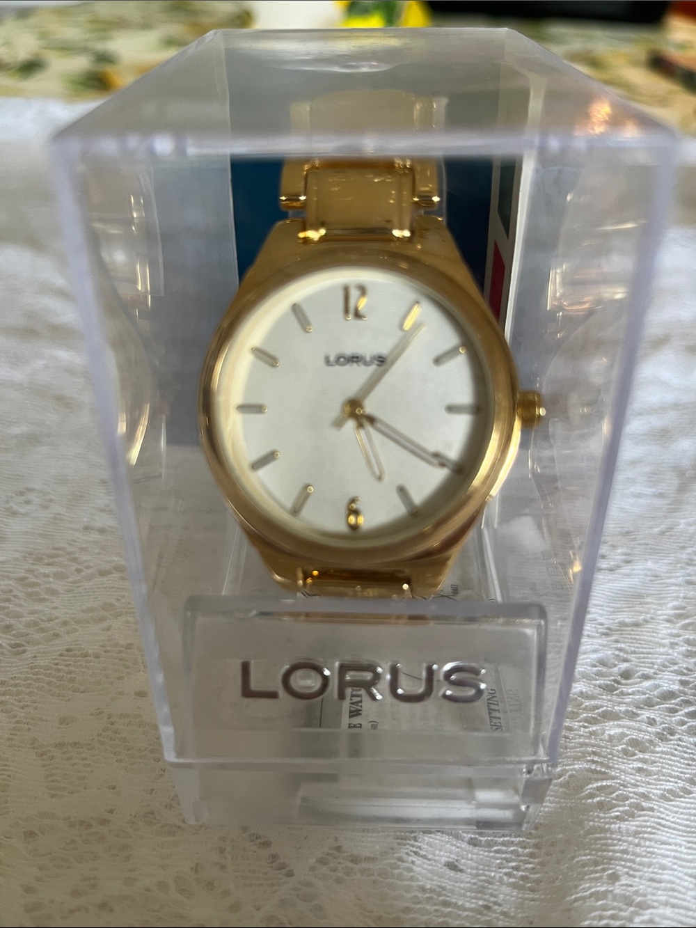 VTG Lorus Gold-Tone Women's Watch with White Dial